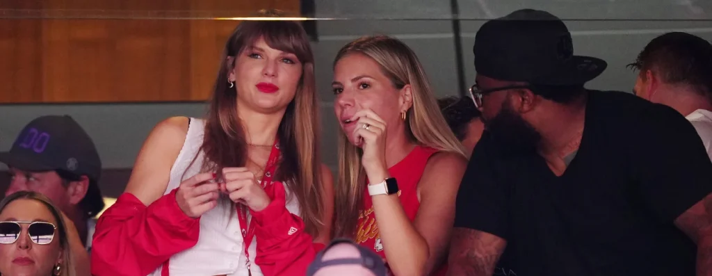 Taylor Swift attending the Kansas City Chiefs game.