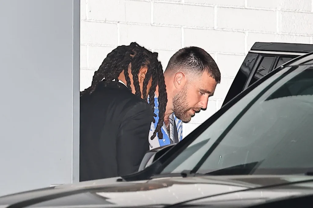 Travis Kelce enjoyed a boys' night in Los Angeles ahead of his upcoming wedding to Taylor Swift. The Hollywood JR / BACKGRID